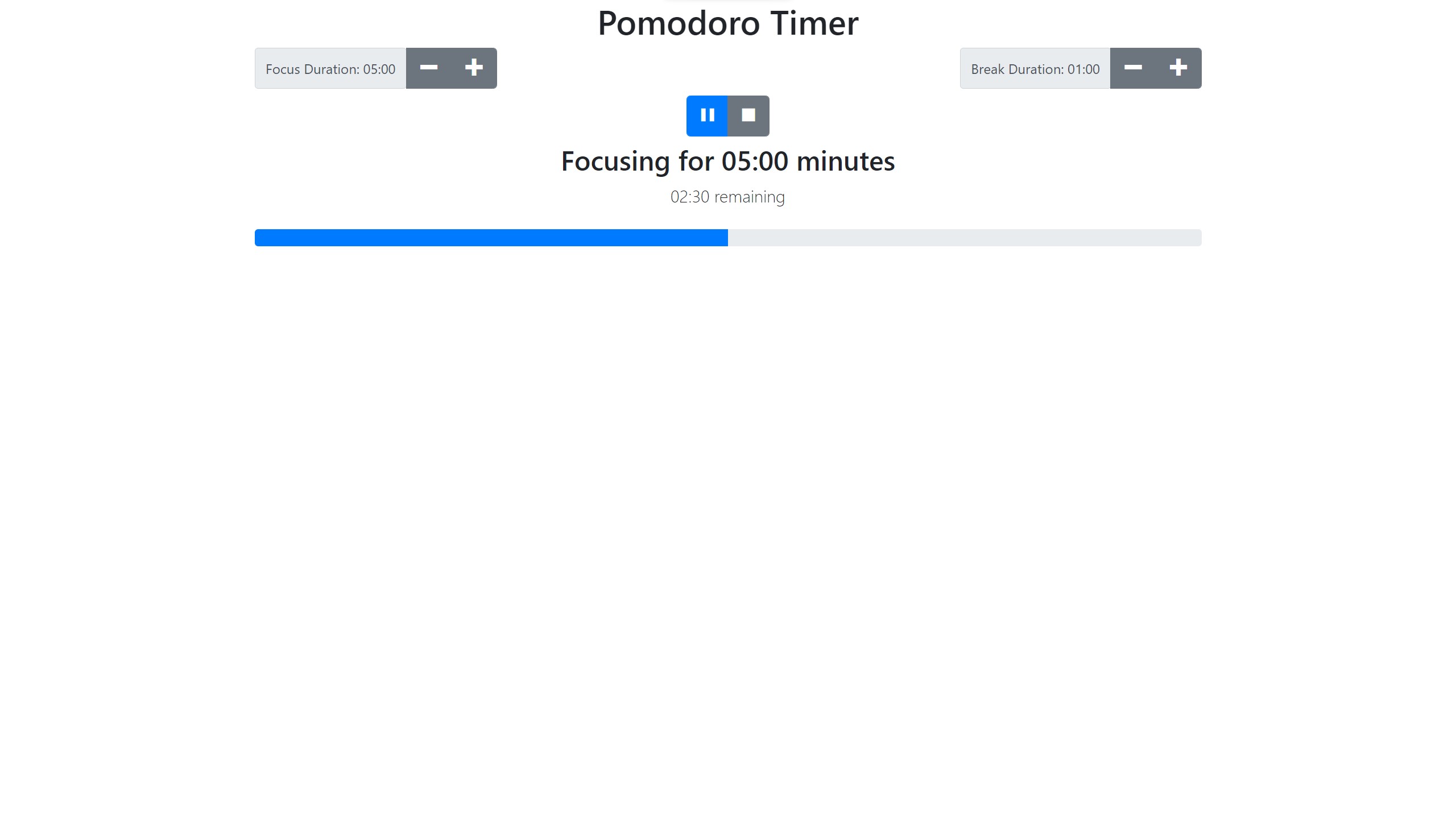 Pomodoro Timer focus timer running