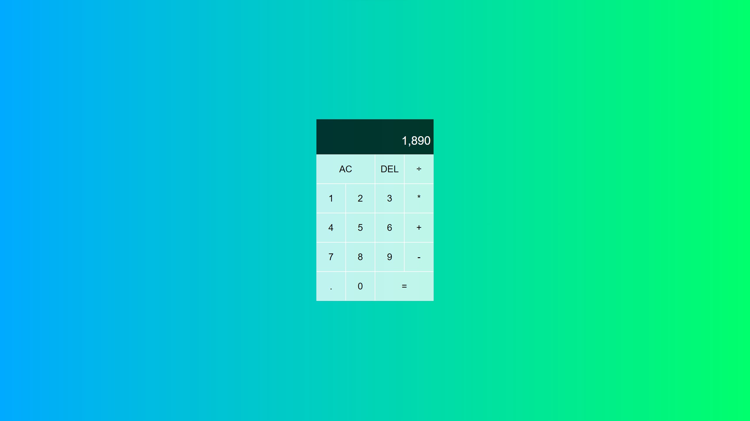 Simple Calculator displaying answer